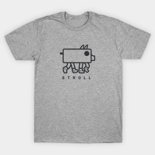 Minimalist, geometric design of a cute weird pig in dark ink T-Shirt